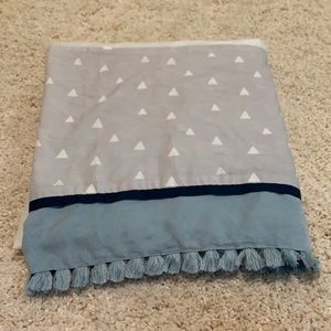 Lamb and Ivy Grey & Blue Bedskirt